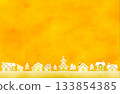 Warm yellow winter townscape background material 133854385