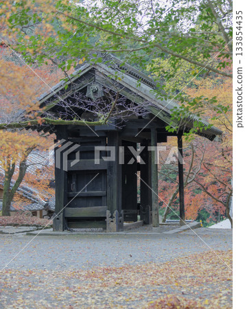 Late autumn, Akizuki Castle ruins, Kuromon Gate and autumn leaves Late autumn, Akizuki Castle ruins, Kuromon Gate and autumn leaves 133854435