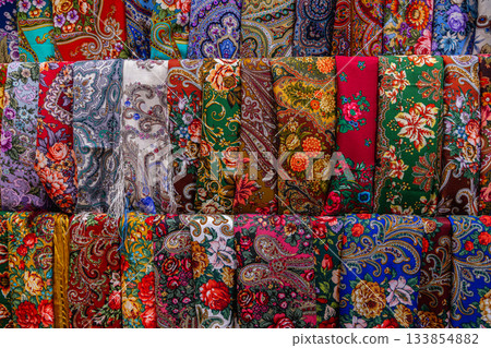 Pavlopossadsky shawls ornament. Russian culture 133854882