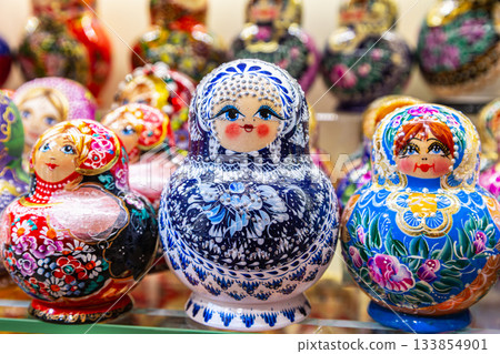 Wooden Nesting Dolls or Russian Matryoshka Dolls for sale in Russia Wooden Nesting Dolls or Russian Matryoshka Dolls for sale in Russia 133854901