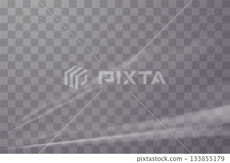 Transparent plastic wrap with glossy diagonal shrink texture for packaging or mockup overlay 133855179