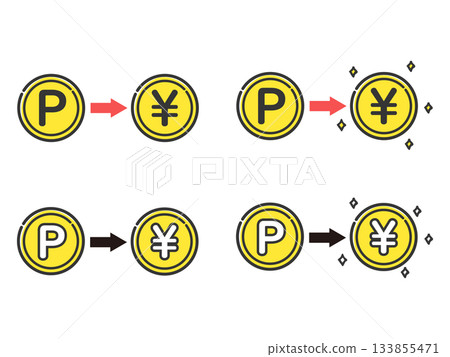 點數交換圖像插圖向量圖 點數交換圖像插圖向量圖 133855471