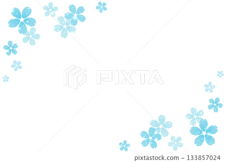 Light blue cherry blossom and light particle frame Light blue cherry blossom and light particle frame 133857024