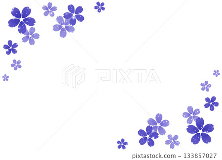 Purple cherry blossom and light particle frame 133857027