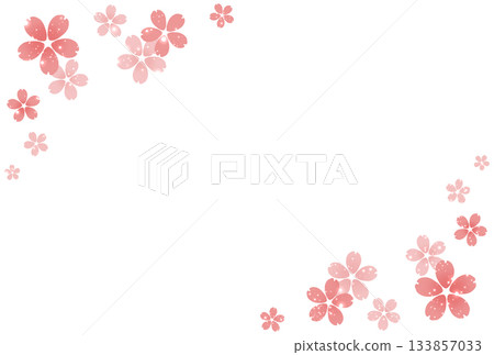 Pink cherry blossom and light particle frame 133857033