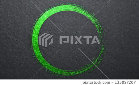 人工智慧圖像：用毛筆在黑色日本紙上畫的圓圈 133857207