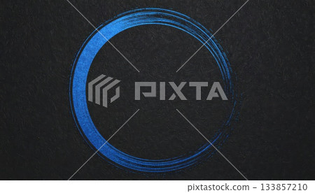 人工智慧圖像：用毛筆在黑色日本紙上畫的圓圈 133857210