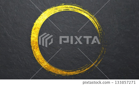 人工智慧圖像：用毛筆在黑色日本紙上畫的圓圈 133857271