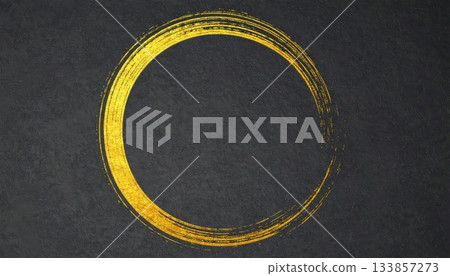 人工智慧圖像：用毛筆在黑色日本紙上畫的圓圈 133857273