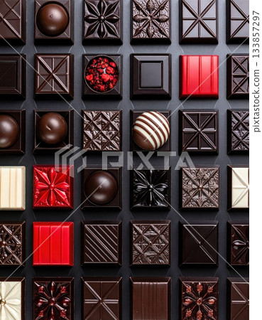 《AI圖像》擺放整齊的高級巧克力 133857297