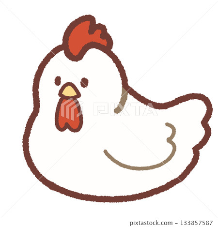 簡單的雞插圖（白色） 133857587