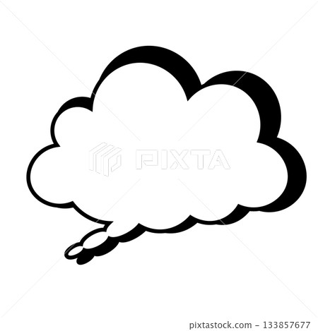 Simple speech bubble illustration - Fluffy Simple speech bubble illustration - Fluffy 133857677