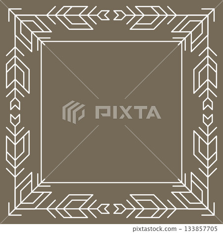 Line geometric frame. Tribal ethnic decorative linear background. 133857705