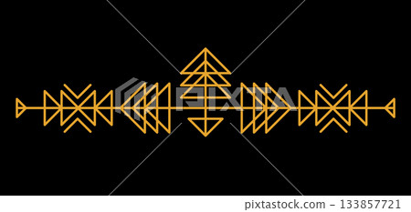 Line geometric element. Tribal ethnic decorative linear divider. 133857721