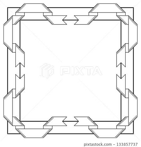 Frame with ribbons. Decorative abstract background. 133857737