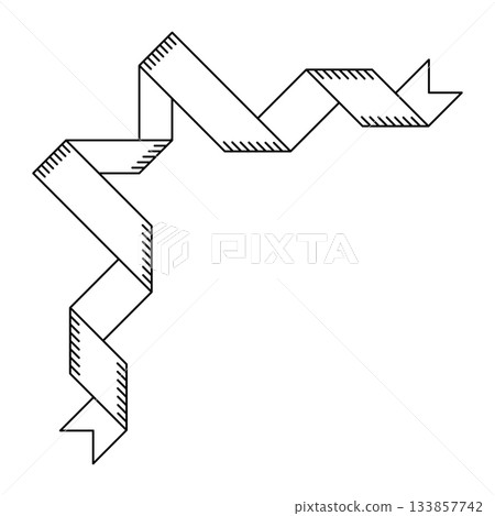 Illustration of ribbon corner. Decorative abstract banner. Illustration of ribbon corner. Decorative abstract banner. 133857742