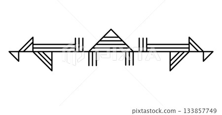 Line geometric element. Tribal ethnic decorative linear divider. Line geometric element. Tribal ethnic decorative linear divider. 133857749