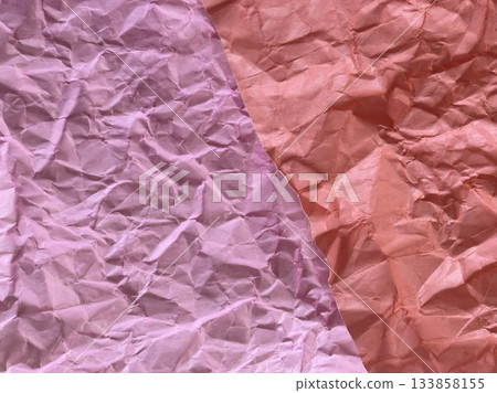 Pink origami paper crumpled and unfolded crease texture background material 21 133858155