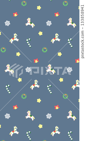 可愛的聖誕圖案壁紙，海軍藍，16:9 尺寸 133858941