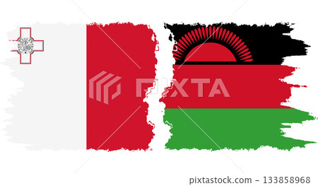 Malawi and Malta grunge flags connection vector Malawi and Malta grunge flags connection vector 133858968