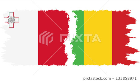Mali and Malta grunge flags connection vector Mali and Malta grunge flags connection vector 133858971
