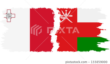 Oman and Malta grunge flags connection vector Oman and Malta grunge flags connection vector 133859000