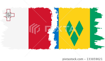 Saint Vincent and the Grenadines and Malta grunge flags connection Saint Vincent and the Grenadines and Malta grunge flags connection 133859021