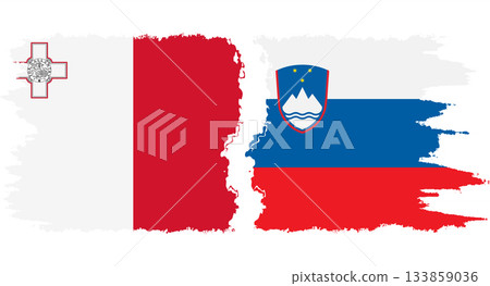 Slovenia and Malta grunge flags connection vector Slovenia and Malta grunge flags connection vector 133859036