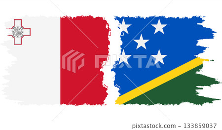 Solomon Islands and Malta grunge flags connection vector Solomon Islands and Malta grunge flags connection vector 133859037