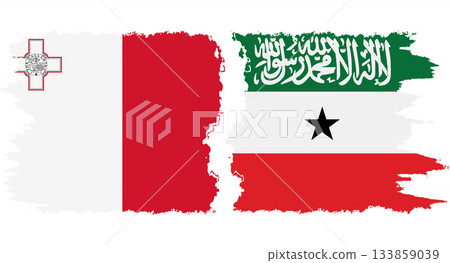Somaliland and Malta grunge flags connection vector 133859039