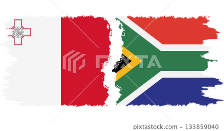 South Africa and Malta grunge flags connection vector South Africa and Malta grunge flags connection vector 133859040
