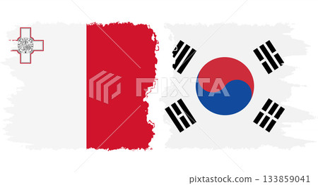 South Korea and Malta grunge flags connection vector South Korea and Malta grunge flags connection vector 133859041
