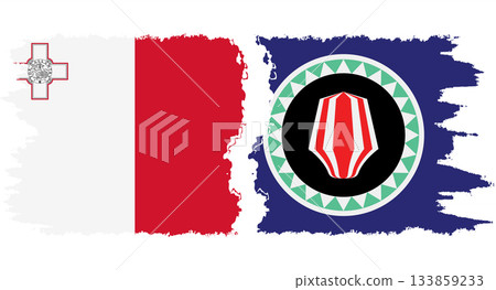 Bougainville and Malta grunge flags connection vector Bougainville and Malta grunge flags connection vector 133859233