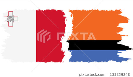 Chagos and Malta grunge flags connection vector 133859248