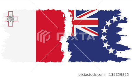 Cook Islands and Malta grunge flags connection vector Cook Islands and Malta grunge flags connection vector 133859255