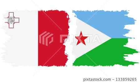 Djibouti and Malta grunge flags connection vector Djibouti and Malta grunge flags connection vector 133859265