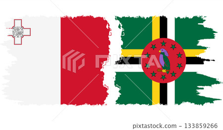 Dominica and Malta grunge flags connection vector Dominica and Malta grunge flags connection vector 133859266