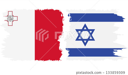 Israel and Malta grunge flags connection vector Israel and Malta grunge flags connection vector 133859309
