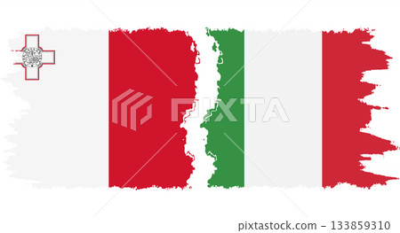 Italy and Malta grunge flags connection vector Italy and Malta grunge flags connection vector 133859310