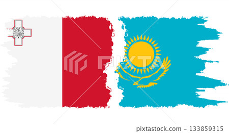 Kazakhstan and Malta grunge flags connection vector Kazakhstan and Malta grunge flags connection vector 133859315