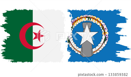 Northern Mariana Islands and Algeria grunge flags connection vector 133859382