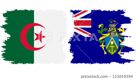 Pitcairn Islands and Algeria grunge flags connection vector Pitcairn Islands and Algeria grunge flags connection vector 133859394