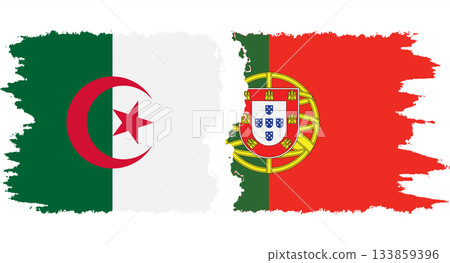 Portugal and Algeria grunge flags connection vector Portugal and Algeria grunge flags connection vector 133859396