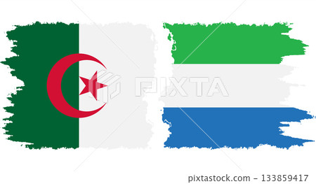 Sierra Leone and Algeria grunge flags connection vector 133859417