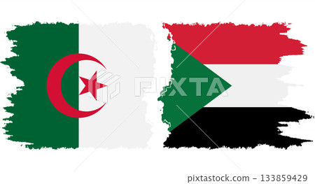 Sudan and Algeria grunge flags connection vector Sudan and Algeria grunge flags connection vector 133859429