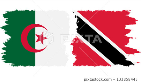 Trinidad and Tobago and Algeria grunge flags connection vector 133859443