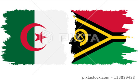 Vanuatu and Algeria grunge flags connection vector 133859458