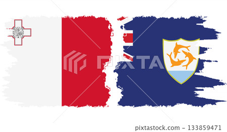 Anguilla and Malta grunge flags connection vector Anguilla and Malta grunge flags connection vector 133859471