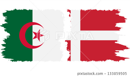 Denmark and Algeria grunge flags connection vector Denmark and Algeria grunge flags connection vector 133859505