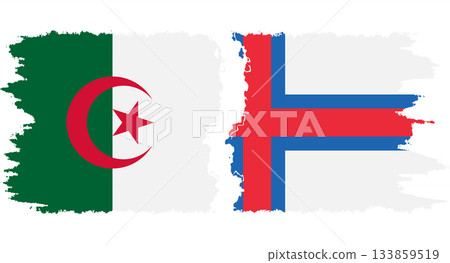 Faroe Islands and Algeria grunge flags connection vector 133859519